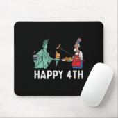 Happy Fourth statue of Liberty Uncle Sam Funny 4. Mousepad (Mit Mouse)