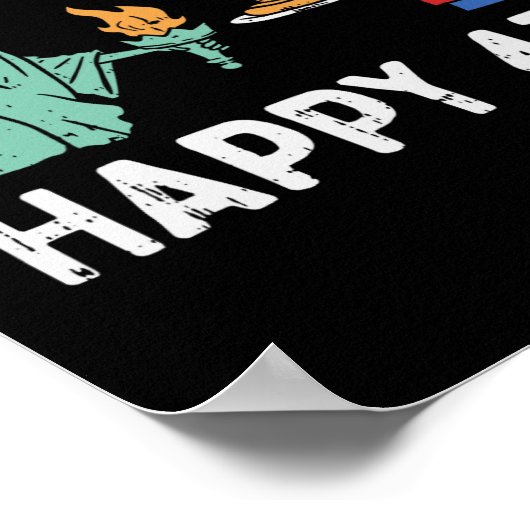 Happy Fourth statue of Liberty Uncle Sam Funny 4. Poster (Ecke)