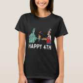 Happy Fourth statue of Liberty Uncle Sam Funny 4. T-Shirt (Vorderseite)