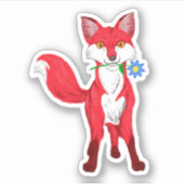 Happy Fox Aufkleber (Vorderseite)
