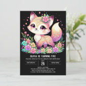 Happy Fox Digital Geburtstag Einladung (Stehend Vorderseite)