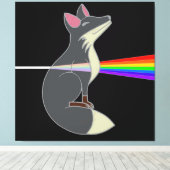 Happy Fox - Dunkle Seite des Fuchs Leinwanddruck (Insitu (Holzboden))