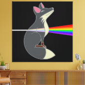 Happy Fox - Dunkle Seite des Fuchs Leinwanddruck (Insitu (Wohnzimmer))