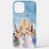 Happy Fox mit dem Namen Watercolor Woodland Case-Mate iPhone Hülle (Rückseite)