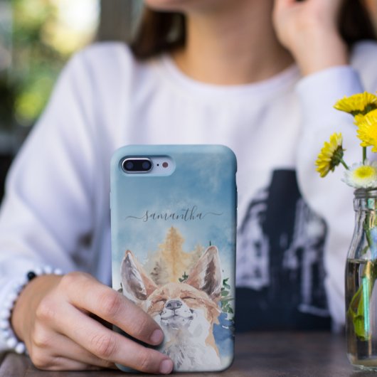 Happy Fox mit dem Namen Watercolor Woodland Case-Mate iPhone Hülle