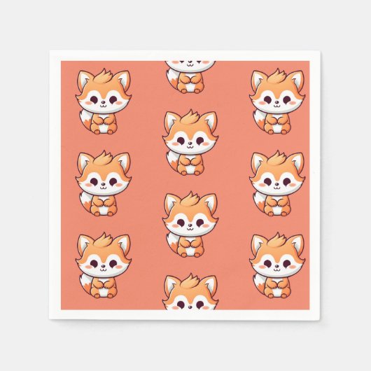 Happy Fox Napkins Serviette (Vorderseite)