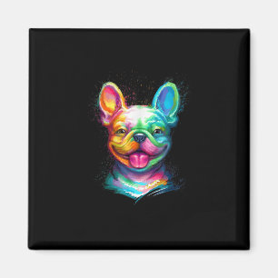 Happy French Bulldog lächelt Gesicht Magnet