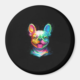 Happy French Bulldog lächelt Gesicht Magnet