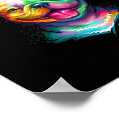 Happy French Bulldog lächelt Gesicht Poster (Ecke)