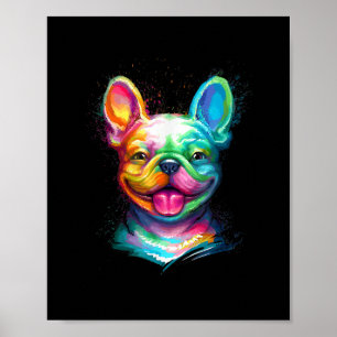 Happy French Bulldog lächelt Gesicht Poster