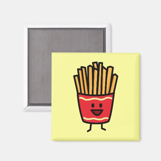Happy French Fries Magnet (Vorderseite/Rückseite)