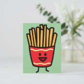 Happy French Fries Postkarte (Stehend Vorderseite)