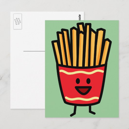 Happy French Fries Postkarte (Vorne/Hinten)