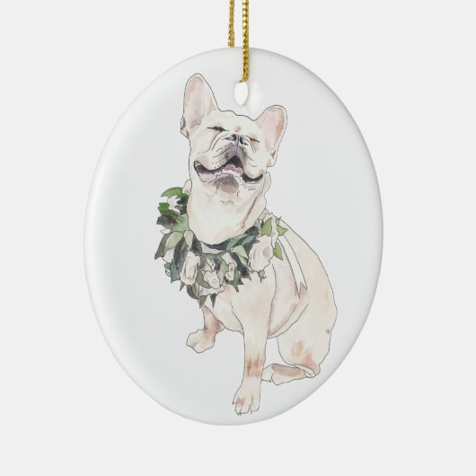 Happy Frenchie Keramik Ornament (Rechts)