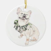 Happy Frenchie Keramik Ornament (Vorne)