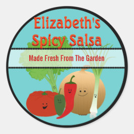 Happy Fresh Salsa Gift Tag Runder Aufkleber