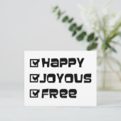Happy Freyous Free Postkarte (Stehend Vorderseite)
