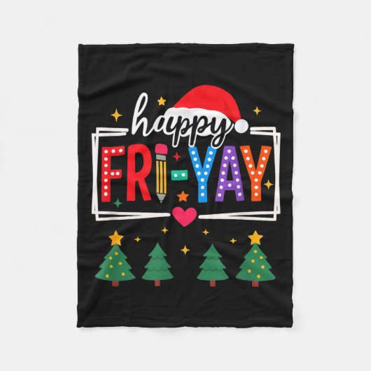 Happy Fri-yay Christmas Teacher Festive Holiday Sc Fleecedecke (Vorderseite)