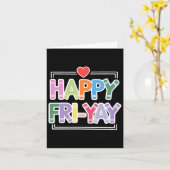 Happy Fri-yay Funny Teacher Life Weekend Pun Happy Karte (Gelbe Blume)