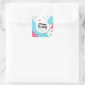 Happy Friday - Enjoy Your Weekend Quadratischer Aufkleber (Tasche)