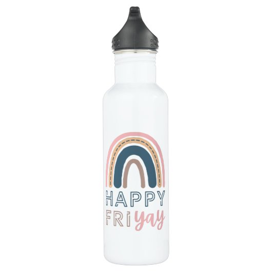 Happy Friday Fun Teacher Freitag Regenbogen Edelstahlflasche (Rechts)