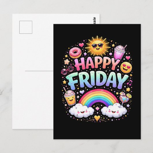 Happy Friday Postkarte (Vorne/Hinten)