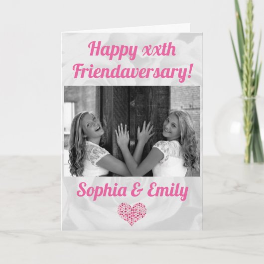 Happy Friendaversary True Friendly Foto Card Karte (Vorderseite)