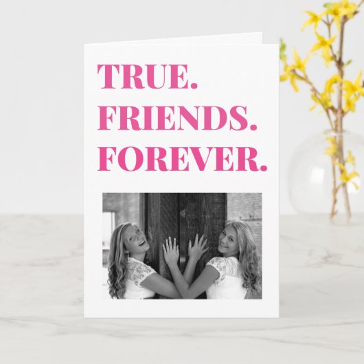 Happy Friendaversary True Friends Foto Karte (Gelbe Blume)