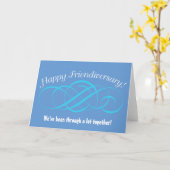 Happy Friendiversary Swirt Design Card Karte (Gelbe Blume)