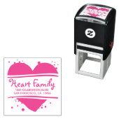 Happy Friendly Pink Heart Rücksendeadresse Permastempel (Beispiel)