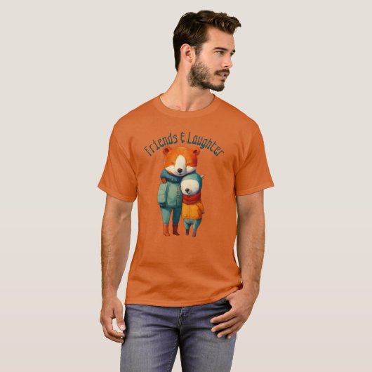 Happy Friends Cuddling - Freunde und Lachen T-Shirt (Vorne ganz)