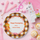 Happy Friends geben Brown Kariert Paper Plate Pappteller (Party)