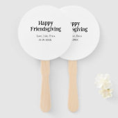 Happy friendsgiving add name with love date simple fächer (Vorne und Hinten)