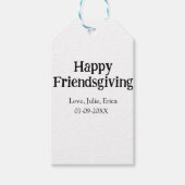 Happy friendsgiving add name with love date simple geschenkanhänger (Vorderseite)