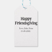 Happy friendsgiving add name with love date simple geschenkanhänger (Rückseite)