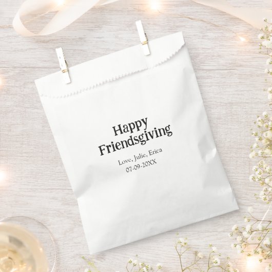 Happy friendsgiving add name with love date simple geschenktütchen (Ausgeschnitten)