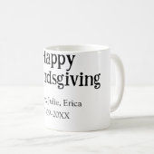 Happy friendsgiving add name with love date simple kaffeetasse (VorderseiteRechts)