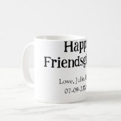Happy friendsgiving add name with love date simple kaffeetasse (Vorderseite Links)