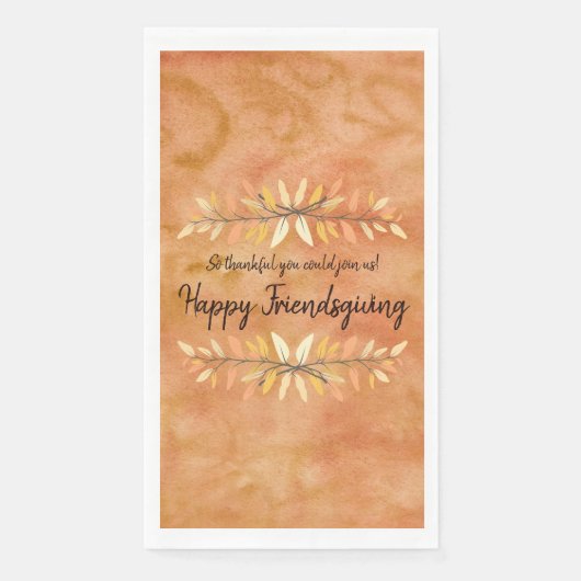 Happy Friendsgiving Autumn Color Leaf Serviette (Vorderseite)