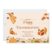 Happy Friendsgiving bunter Blätter Kürbisins Küche