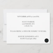 Happy Friendsgiving bunter Blätter Kürbisins Küche Einladung (Rückseite)