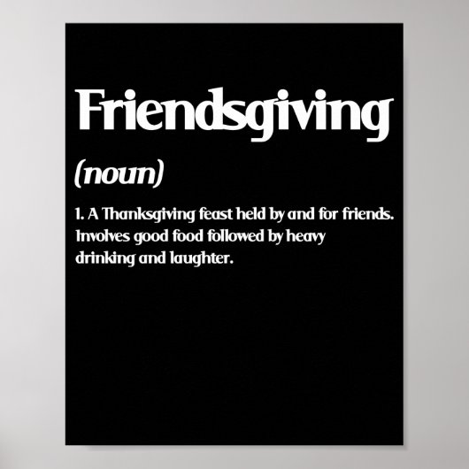 Happy Friendsgiving Definition Erntedank Poster (Vorne)