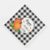 Happy Friendsgiving Erntedank Buffalo Karo Serviette (Ecke)