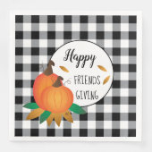 Happy Friendsgiving Erntedank Buffalo Karo Serviette (Vorderseite)
