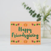 Happy Friendsgiving Erntedank Ferienkarte Postkarte (Stehend Vorderseite)