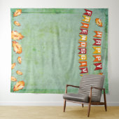 Happy Friendsgiving Erntedank Foto Hintergrund Wandteppich (Beispiel (Horizontal))