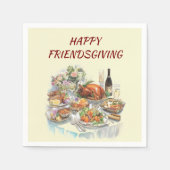 Happy Friendsgiving | Erntedank Paper Napkins Serviette (Vorderseite)