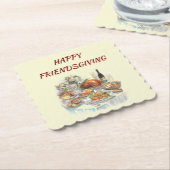 Happy Friendsgiving | Erntedank Paper Untersetzer (angewinkelt)