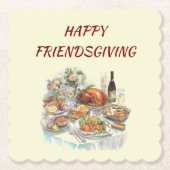 Happy Friendsgiving | Erntedank Paper Untersetzer (Vorderseite)
