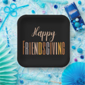 Happy Friendsgiving Erntedank Typografy Fall Pappteller (Party)